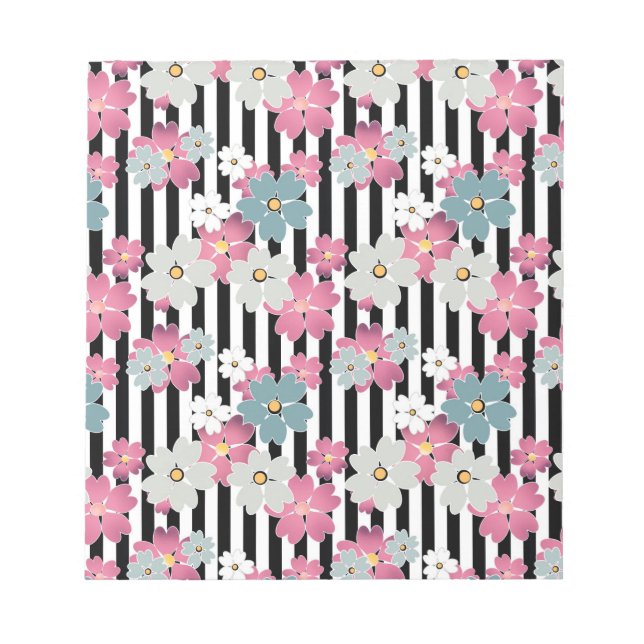 Bloc De Notas Floral, striped (Frente)