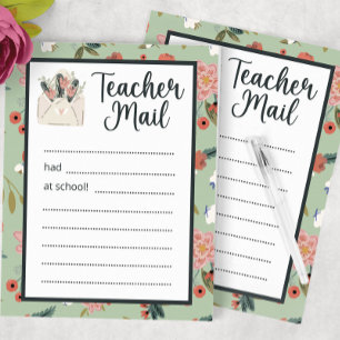 Bloc De Notas Floral Teacher Mail