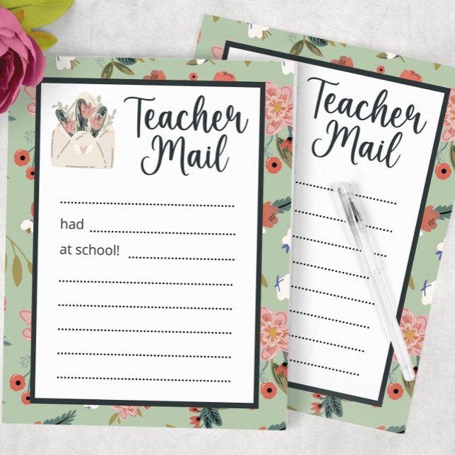 Bloc De Notas Floral Teacher Mail (Subido por el creador)
