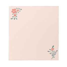 Bloc De Notas Floral Teal Botánico Rubor