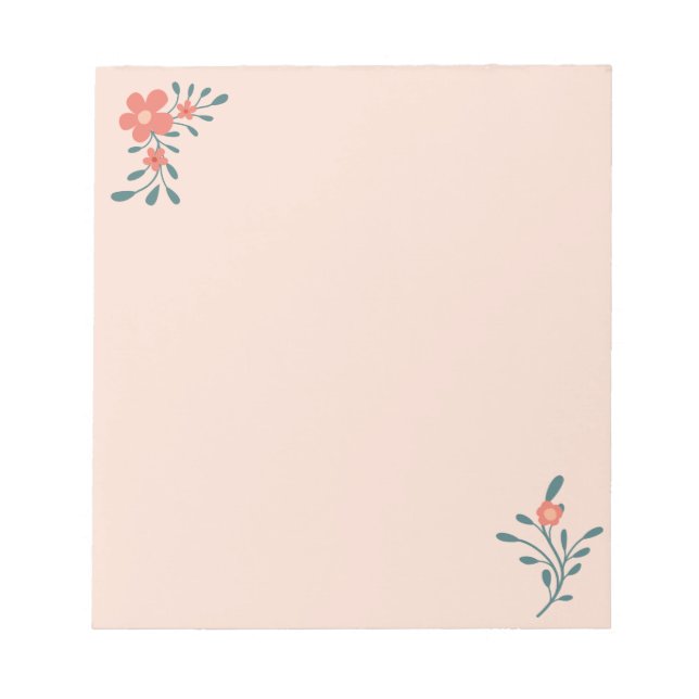 Bloc De Notas Floral Teal Botánico Rubor (Frente)