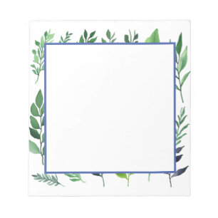 Bloc De Notas Floral verde minimalista moderno sencillo
