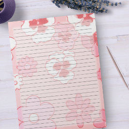 Bloc De Notas Floral vintage retro rosa de gran resolución de me