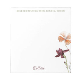 Bloc De Notas Floral Watercolor Personalized Simple Prayer 