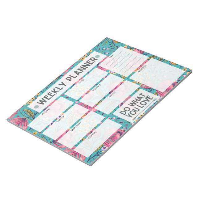 Bloc De Notas Floral Weekly Planner (Lado Derecho)