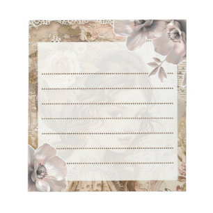 Bloc De Notas Florales desfasados: colección de notas románticas