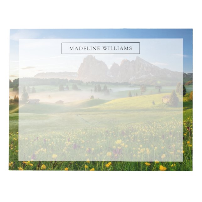 Bloc De Notas Flores | Alpe de primavera de Siusi Langkofel (Frente)