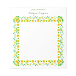 Bloc De Notas Flores amarillas de Bonito personalizadas desde el