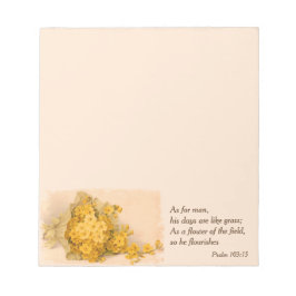 Bloc De Notas Flores Amarillas Vintage Notepad Cristiano
