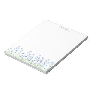 Bloc De Notas Flores azules acuarelas Hermas