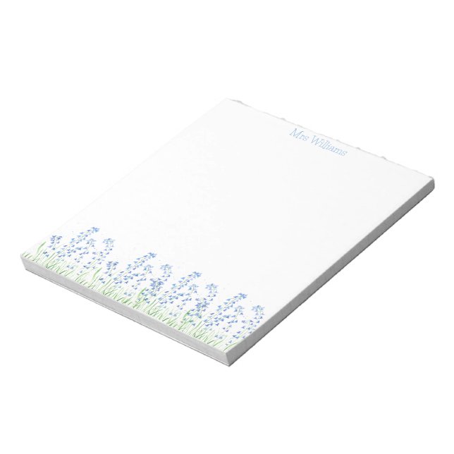 Bloc De Notas Flores azules acuarelas Hermas (Lado Izquierdo)