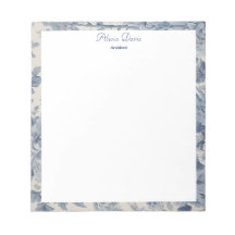 Flores azules Toile de Jouy tu nombre