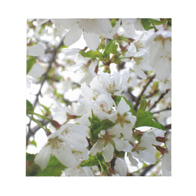 Bloc De Notas Flores blancas elegantes flores blancas flores bla (Frente)