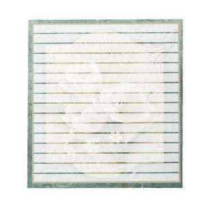 Bloc De Notas Flores blancas sobre verde
