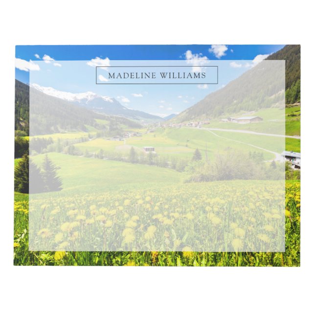 Bloc De Notas Flores | Cantón Dandelion de Grisons, Suiza (Frente)