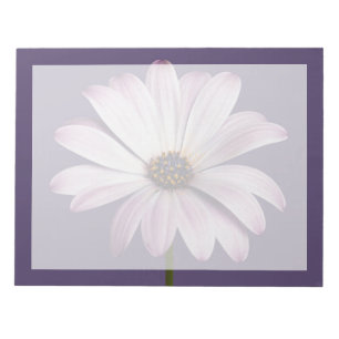 Bloc De Notas Flores   Daisy blanco y púrpura