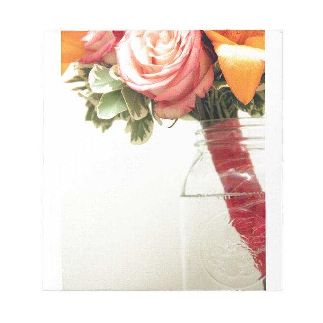 Bloc De Notas flores de boda rosa naranja rosa personalizar (Frente)