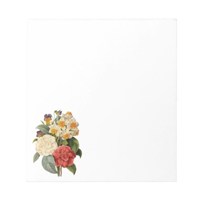 Bloc De Notas Flores de época, camellias y narcisos, Redoute (Frente)