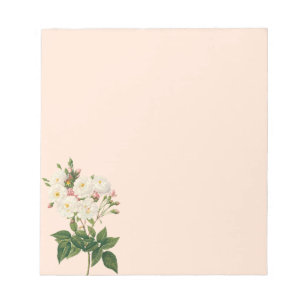 Bloc De Notas Flores de época Flor Floral Rubor Noisette Rosa Re