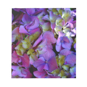 Bloc De Notas Flores de Hydrangeas azul morado