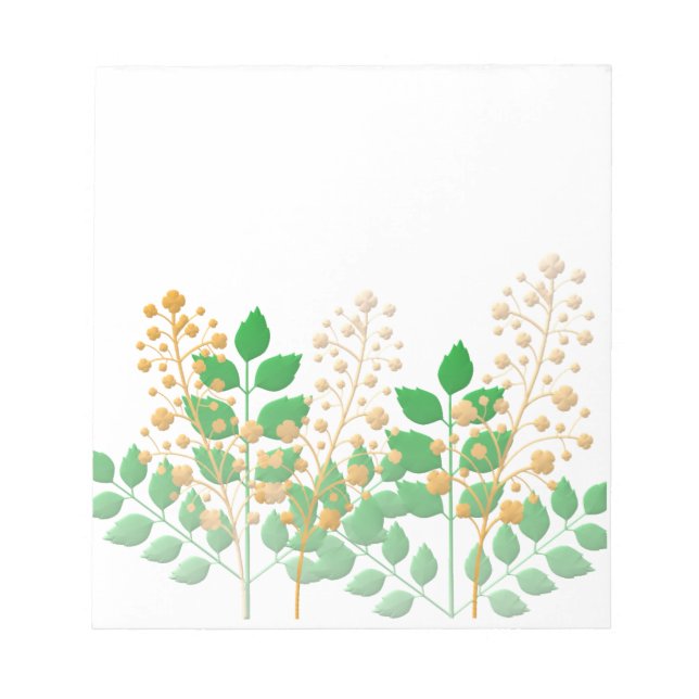 Bloc De Notas Flores de jardín y hojas (Frente)