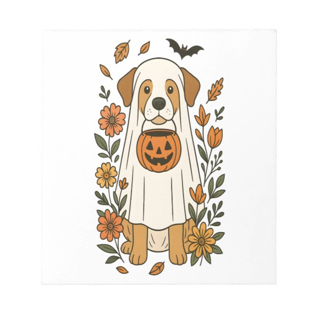 Bloc De Notas Flores de Labrador Retriever de Halloween (Frente)