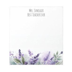 Bloc De Notas Flores de Lavanda Personalizadas Agradecimiento a