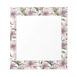 Bloc De Notas Flores de Lily. Patrón floral