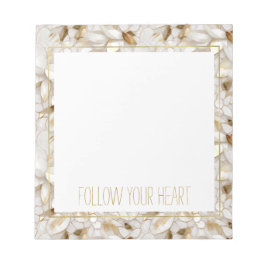 Bloc De Notas Flores de Lotus de oro blanco