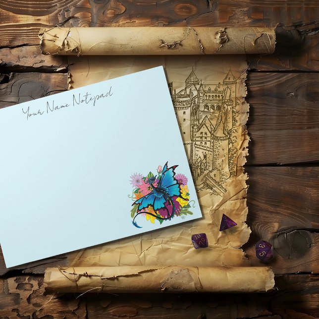 Bloc De Notas Flores de mariposa azul Dragon (Subido por el creador)