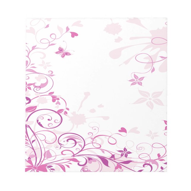 Bloc De Notas Flores De Morado De Swirls (Frente)