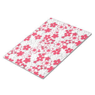 Bloc De Notas Flores de papel rojo y blanco