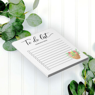 Bloc De Notas Flores de primavera Lista de tareas Checkbox Blanc