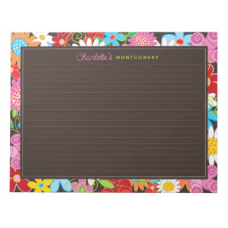 Bloc De Notas Flores de primavera suntuosas coloridas Notepad de