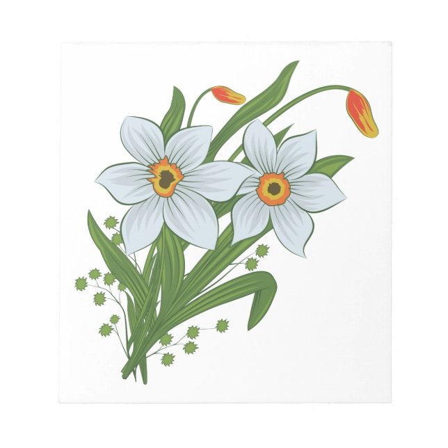Bloc De Notas Flores de tulipanes y daffodils (Frente)