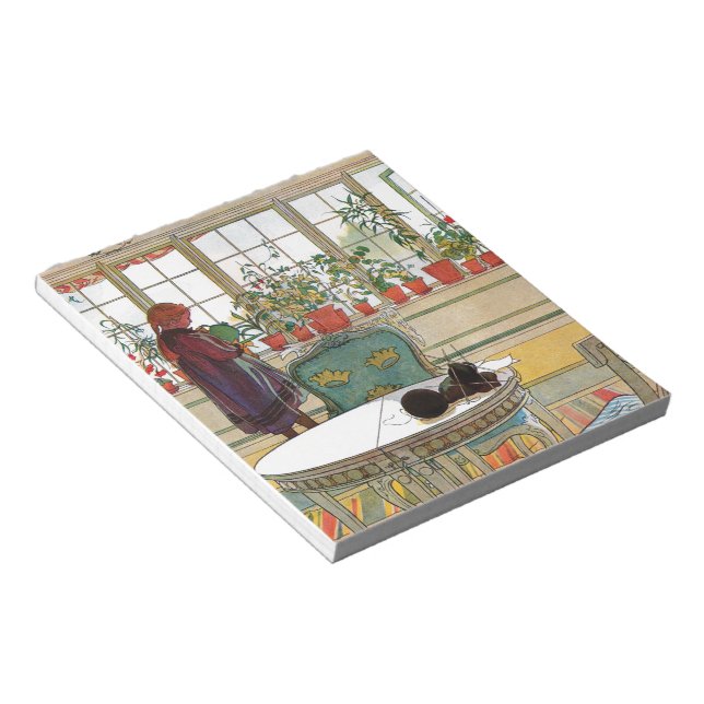 Bloc De Notas Flores en el Windowsill por Carl Larsson (Lado Derecho)