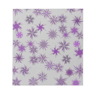 Bloc De Notas flores estrellas en navidades plata suave púrpura