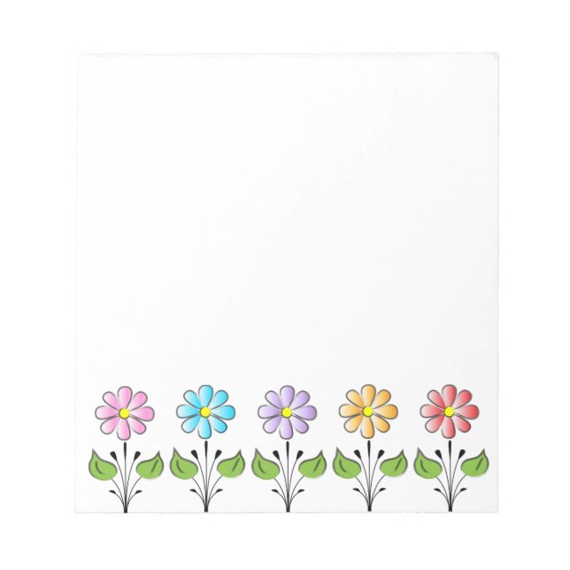 Bloc De Notas Flores felices multicolores (Frente)
