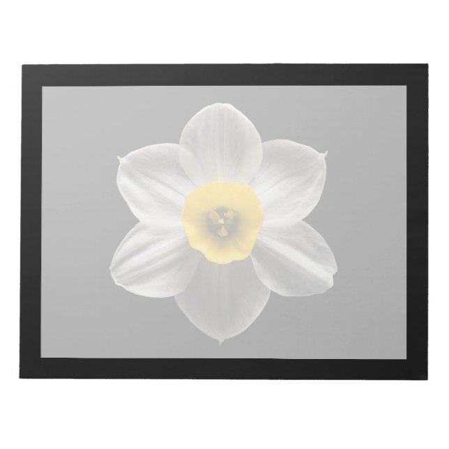 Bloc De Notas Flores | Flor de Daffodil blanca (Frente)
