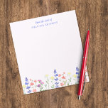 Bloc De Notas Flores Florales Bordea Desde El Escritorio Del Nom<br><div class="desc">Lilac alineó el bloc de notas con su nombre. Un ilustracion colorido y florido aporta un toque elegante.</div>
