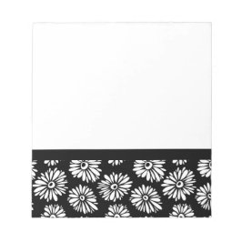 Bloc De Notas Flores Funky Negra y blanca