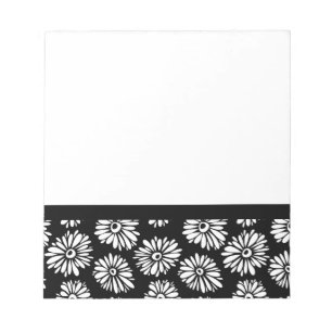 Bloc De Notas Flores Funky Negra y blanca