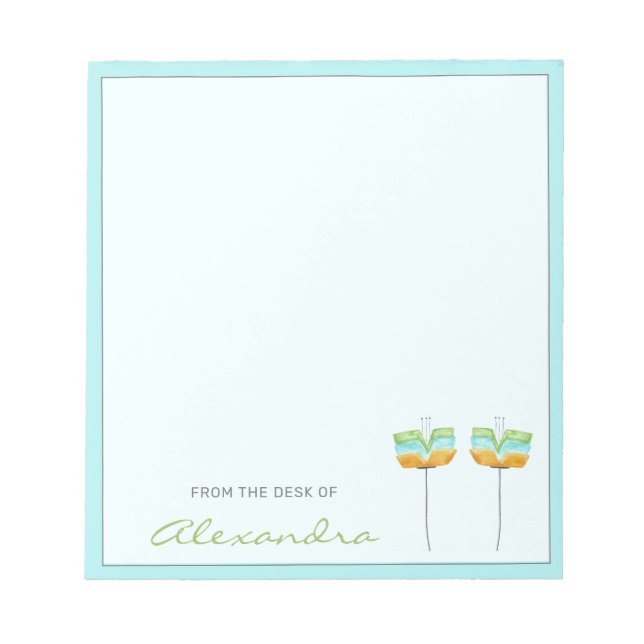 Bloc De Notas Flores modernas y sencillas de diseño personalizad (Frente)