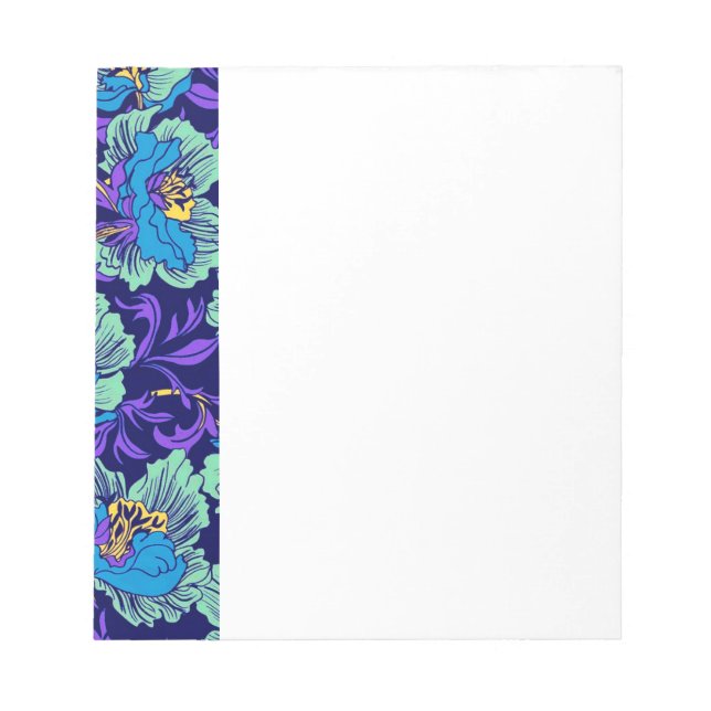 Bloc De Notas Flores moradas y azules William Morris (Frente)