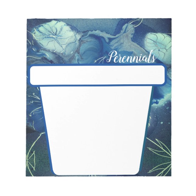 Bloc De Notas Flores perennes en azul (Frente)