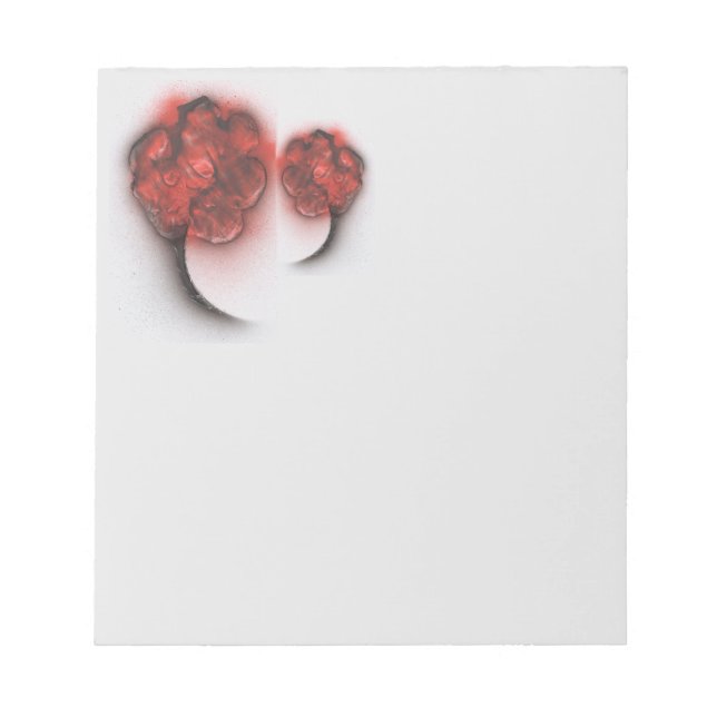 Bloc De Notas Flores rojas frente a (Frente)