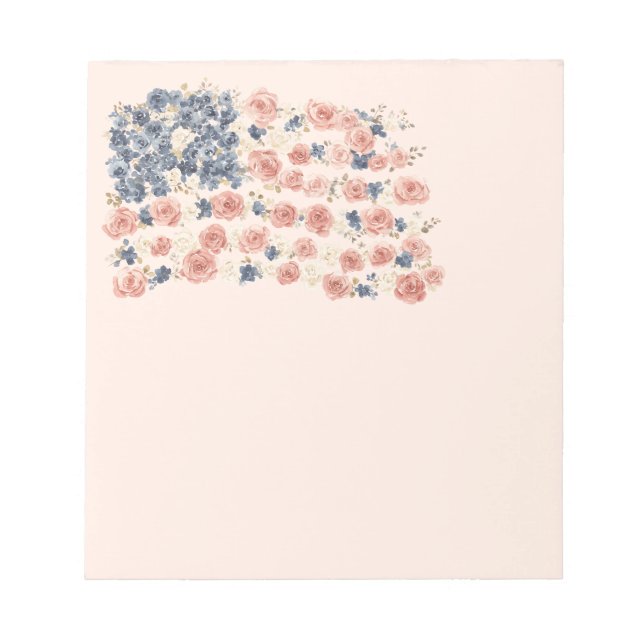 Bloc De Notas Flores Rojo Blanco Azul (Frente)