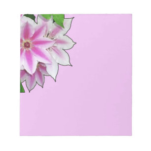 Bloc De Notas Flores rosa y blanca de clematis