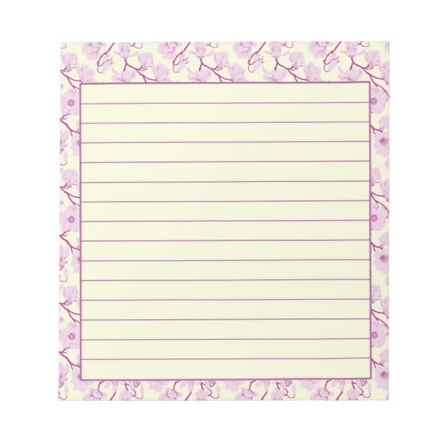 Bloc De Notas Flores rosadas (Frente)