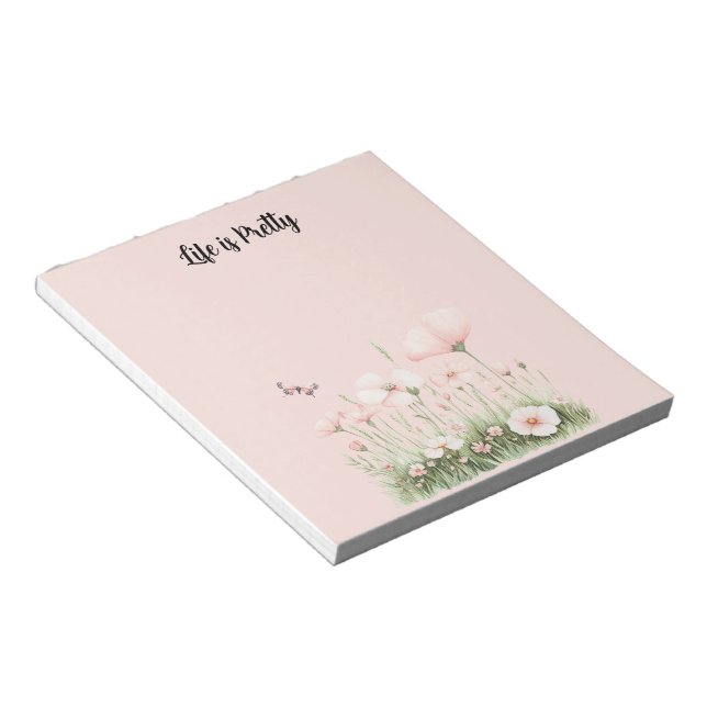 Bloc De Notas Flores rosadas Butterfly Blush (Lado Derecho)